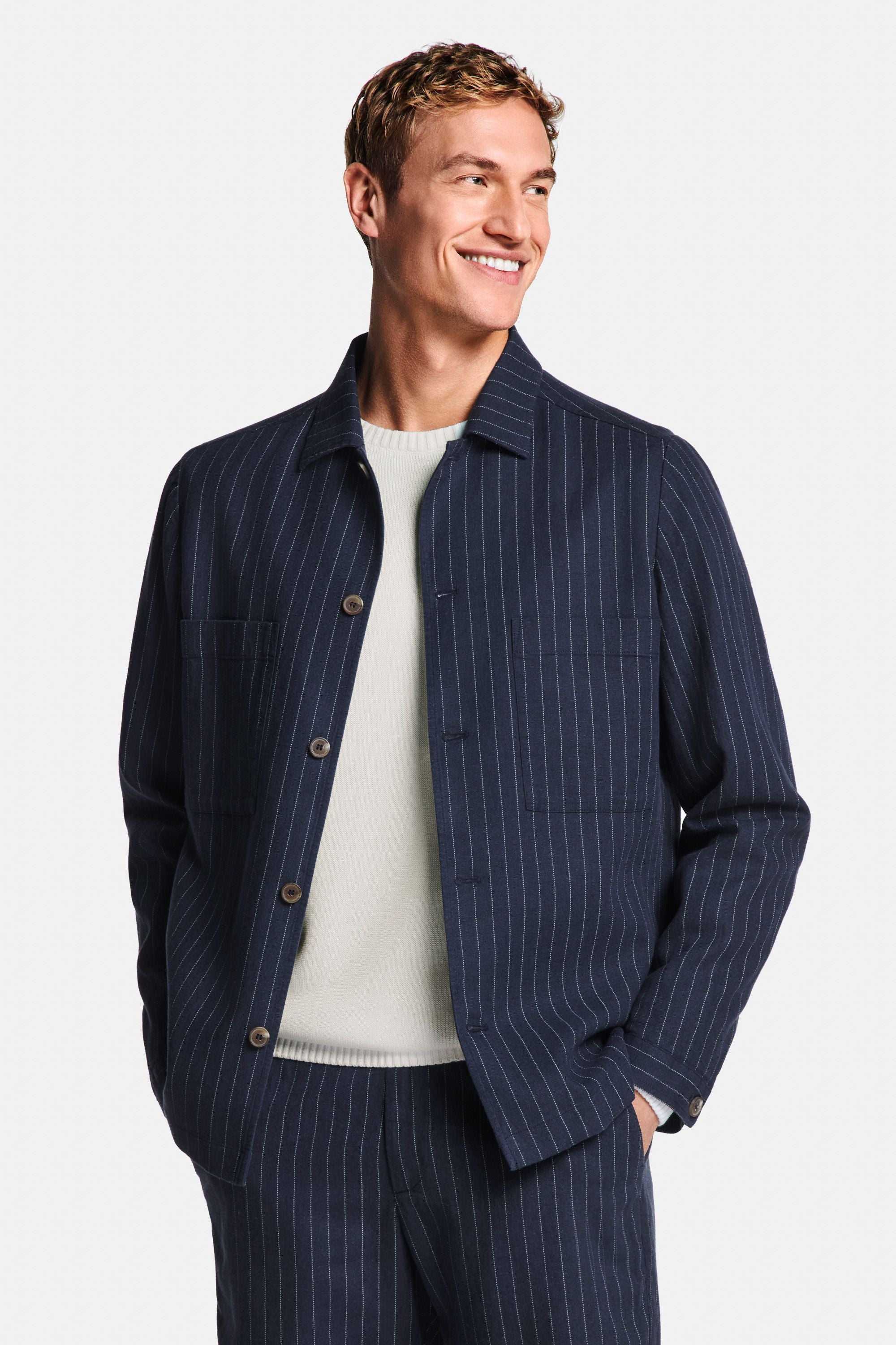 Cosmics Pinstripe * The Linen Shacket